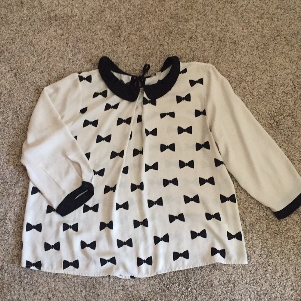 Lauren Conrad Black Bow Blouse